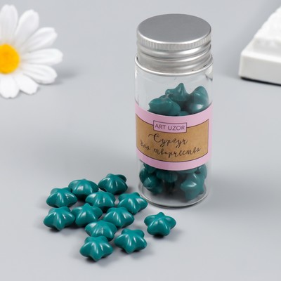 Сургуч в гранулах в баночке «Звёздочки» тёмно-зелёный матовый 16 г 7×3×3 см