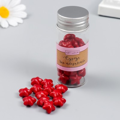 Сургуч в гранулах в баночке "Звёздочки" красный матовый 16 гр 7х3х3 см