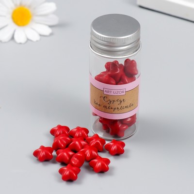 Сургуч в гранулах в баночке "Звёздочки" алый матовый 16 гр 7х3х3 см