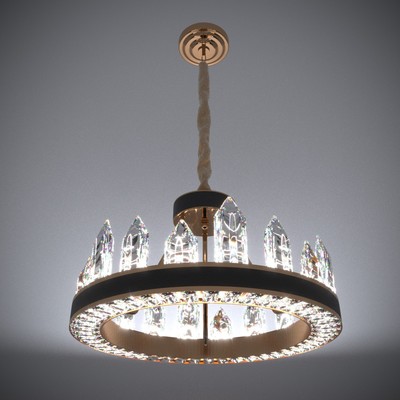 Люстра «Кристалл» LED 50 Вт 3000К черно-золотой 50×50×35-155 см BayerLux