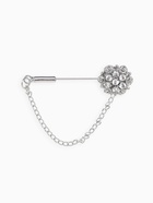 Булавка «Цветочек», 5 см, белая в серебре - Фото 1