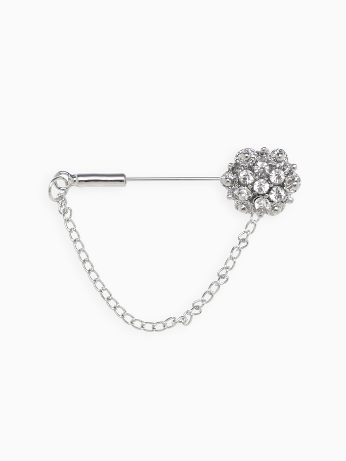 Булавка «Цветочек», 5 см, белая в серебре - Фото 1