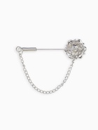 Булавка «Цветочек», 5 см, белая в серебре - Фото 3