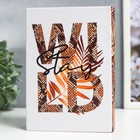 Шкатулка-книга дерево кожзам "Змеиная кожа" 18х13х4 см - фото 43854338