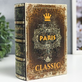 Шкатулка-книга дерево кожзам 'Ретро. Париж. Корона' 16х11х4,5 см Ош