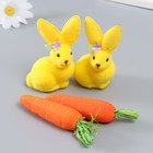Сувенир "Зайчонок с морковкой" набор 4 шт 15х18 см МИКС - Фото 6