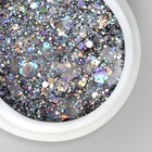 Гель лак для ногтей, с блёстками, трехфазный, 5 мл, LED/UV, цвет серебристый - Фото 2