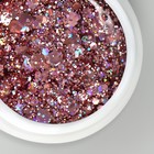 Гель лак для ногтей, с блёстками, трехфазный, 5 мл, LED/UV, розовый - Фото 2