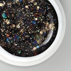 Гель лак для ногтей, с блёстками, трехфазный, 5 мл, LED/UV, чёрный - Фото 2