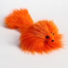 Мышь, до 11 см, с хвостом, натуральный мех, оранжевая - Фото 1