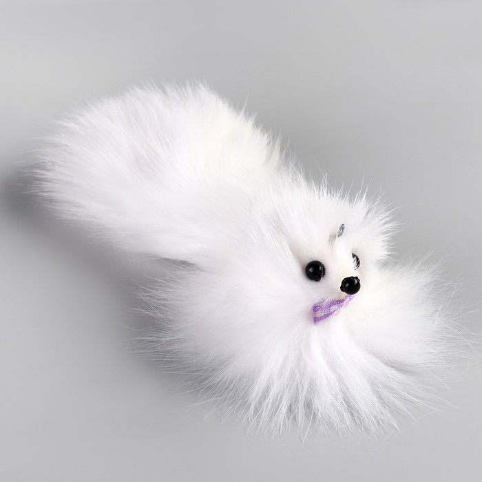 Мышь, до 11 см, с хвостом, натуральный мех, белая - Фото 1