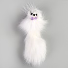 Мышь, до 11 см, с хвостом, натуральный мех, белая - Фото 2