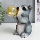 Сувенир полистоун свет "Терьер и мыльный пузырь" от солнечной батареи 18х10,5х17,5 см - фото 21584739