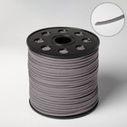 Шнур из искусственной замши на бобине, L= 90 м, ширина 2.3 мм, серый - Фото 2