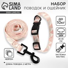 Набор «Ромбы», застёжка - фастекс, поводок 2 м и ошейник 28-46 см - Фото 1