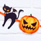 Гирлянда на ленте на Хэллоуин «Happy Halloween», кошки -тыквы, длина 250 см. - Фото 3