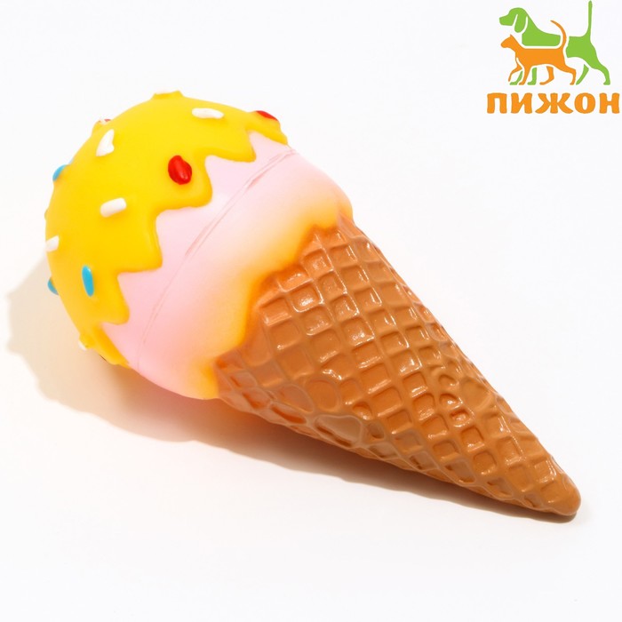 

Игрушка пищащая "Эскимо" для собак, 14 см, жёлтая