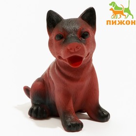 Игрушка пищащая "Маленький друг" для собак, овчарка, 9 см, коричневая 7471573