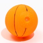Игрушка пищащая малая "Мяч баскетбольный" 5,5 см, оранжевая - фото 9323074