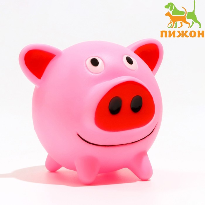 Игрушка пищащая "Свинюшка" для собак, 11,4 х 10 х 10 см, розовая - Фото 1