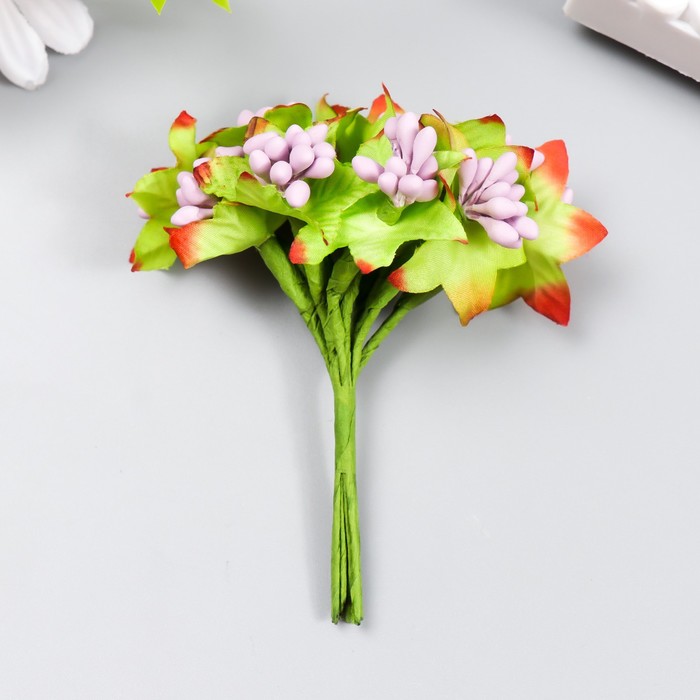 Цветы для декорирования "Паслен жасминовидный" 1 букет=10 цветов сирень 9,5 см - Фото 1
