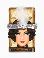 Повязка на голову с пером карнавальная, цвет белый - Фото 12