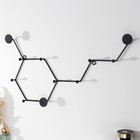 Крючки декоративные металл "Молекулы" чёрный 29,5х55 см - фото 9722410