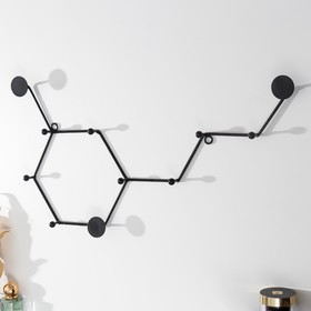 Крючки декоративные металл "Молекулы" чёрный 29,5х55 см
