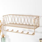 Крючки декоративные металл "Сеть" золото 15,5х12х35 см - фото 23593094