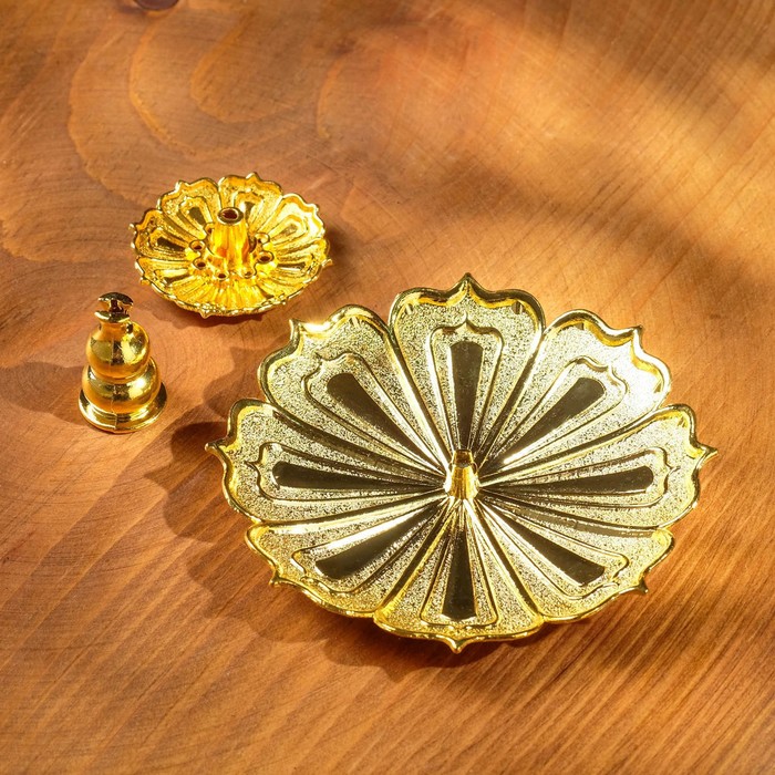 Набор подставок любых благовоний "Жасмин", цвет золотой, D = 8,8 см - фото 1888315965