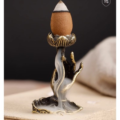 Подставка для благовоний конусов, палочек TAKE IT EASY «Изящная рука», стелющийся дым