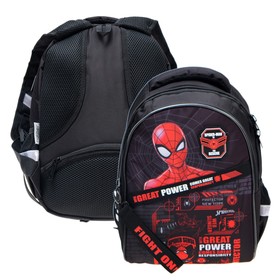Рюкзак школьный, 37 х 25 х 17 см, эргономичная спинка, Hatber Primary School "Человек паук" NRk63083