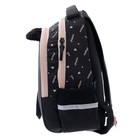 Рюкзак школьный 40 х 26 х 19 см, эргономичная спинка, Hatber Sreet "Мур-Мяу", розовый/чёрный NRk_77090 - фото 21586175