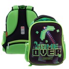 Рюкзак каркасный 35 х 27 х 13 см, Hatber Ergonomic Mini, Game over, зелёный/чёрный NRk70005 - фото 9723026