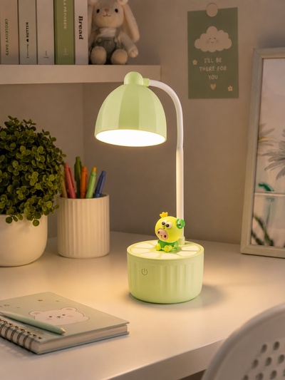 Лампа настольная RISALUX «Мини лягушонок», светодиодная, 3 режима, 6.4 Вт, USB, салатовая, 10×10×37.5 см