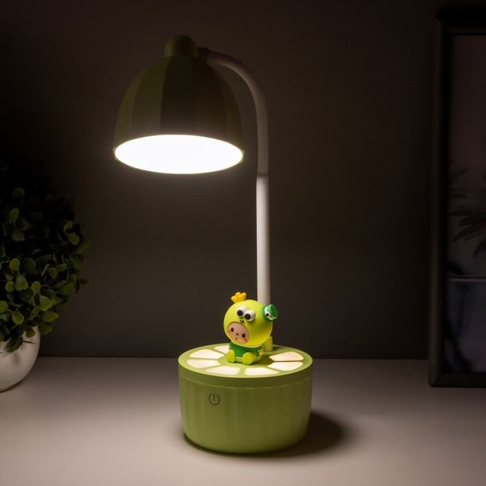 Лампа настольная "Мини лягушенок" LED 3 режима 6,4Вт USB салатовый 10х10х37,5 см RISALUX - фото 1907439508