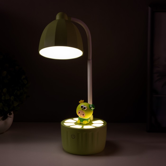 Лампа настольная "Мини лягушенок" LED 3 режима 6,4Вт USB салатовый 10х10х37,5 см RISALUX - фото 1907439513