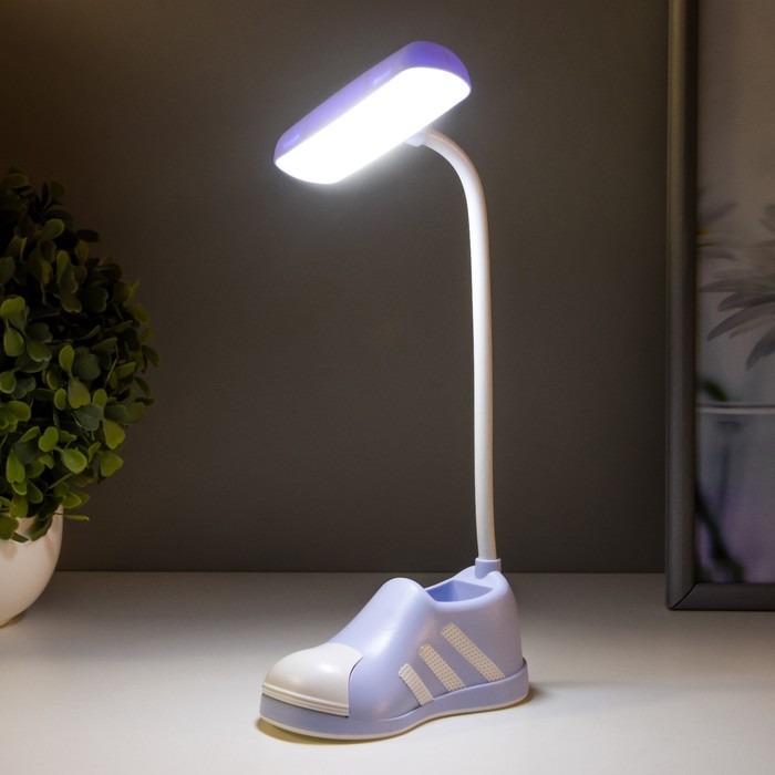 Лампа настольная "Бутса" LED 1 режим 2Вт USB органайзер фиолетовый 11х6,5х24 см RISALUX - фото 1907439530