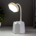 Лампа настольная "Грани" LED 1 режим 4,2Вт USB белый 9х9х32,5 см RISALUX - Фото 2