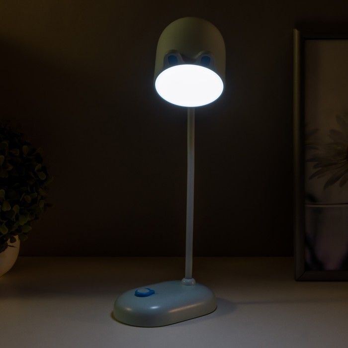 Лампа настольная "Мими" LED 3Вт диммер USB голубой 8х12,5х32 см RISALUX - фото 1907439565