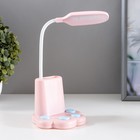Лампа настольная "Лапка" LED 1 режим 2Вт USB розовый 10х10х30 см - фото 9723330