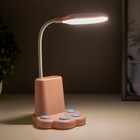 Лампа настольная "Лапка" LED 1 режим 2Вт USB розовый 10х10х30 см - Фото 3