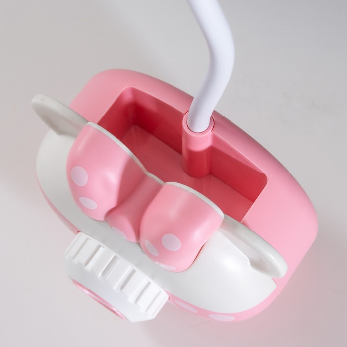 Лампа настольная "Гамми" LED 2 режима 2Вт USB розовый, точилка 11,7х7х12 см RISALUX - фото 1886835559