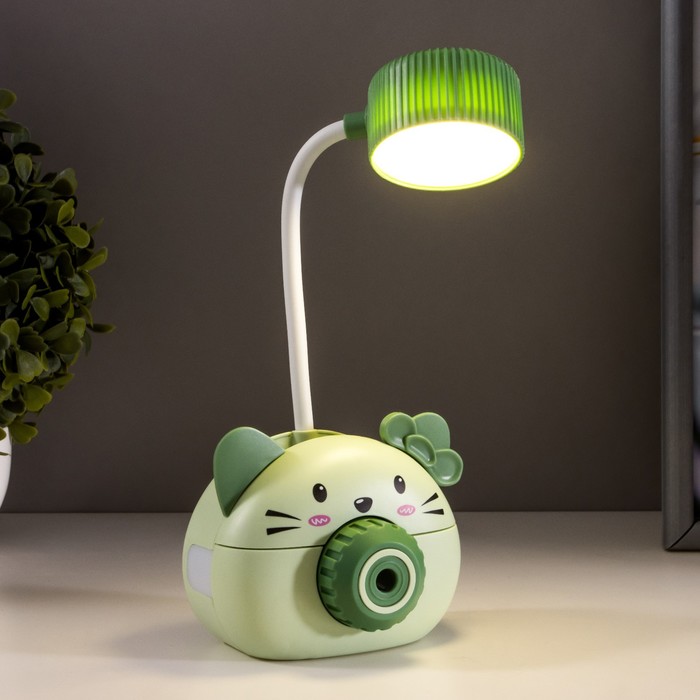 Лампа настольная "Дели" LED 2 режима 2Вт USB зеленый 11,7х7х12 см RISALUX - фото 1888316160