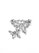 Брошь «Бабочки порхающие», серая в серебре (комплект 2 шт) - фото 51029562