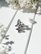 Брошь «Бабочки порхающие», серая в серебре (комплект 2 шт) - фото 51029564