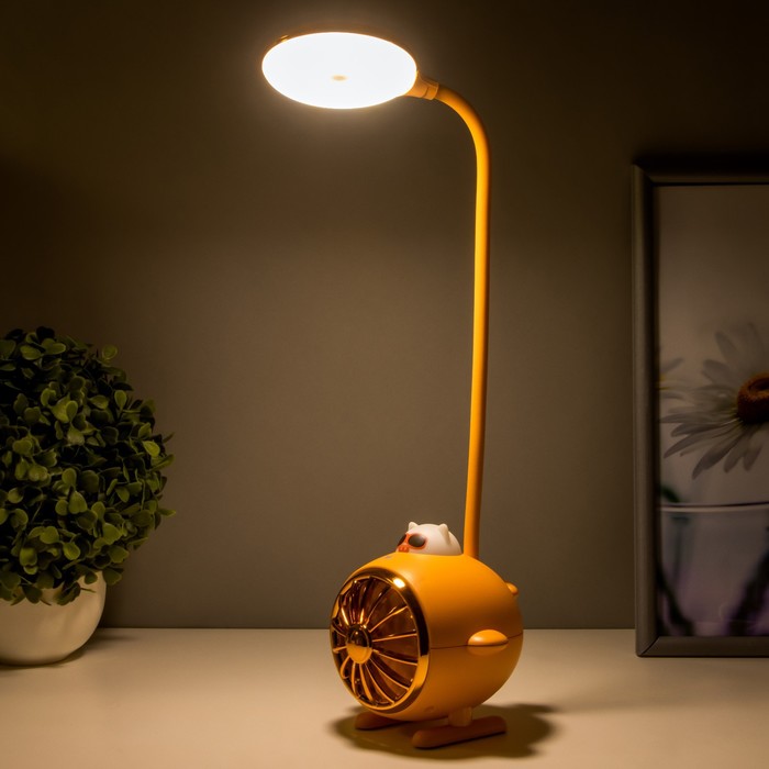 Настольная лампа "Мишка пилот" LED 3Вт USB АКБ оранжевый 14,5х5х28 см RISALUX - фото 1883897274