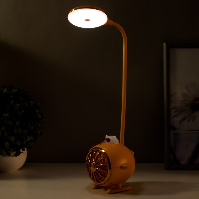 Настольная лампа "Мишка пилот" LED 3Вт USB АКБ оранжевый 14,5х5х28 см RISALUX - фото 1883897275