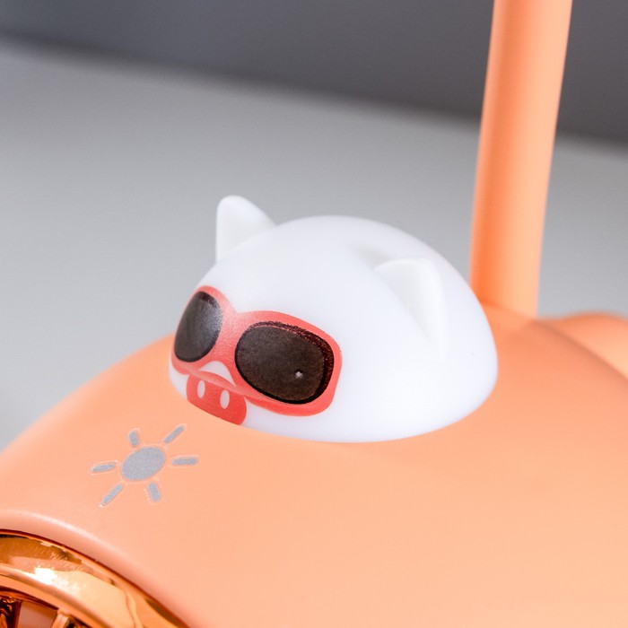 Настольная лампа "Мишка пилот" LED 3Вт USB АКБ оранжевый 14,5х5х28 см RISALUX - фото 1905992430
