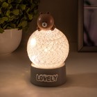 Ночник "Мишка" LED от батареек серый 6х6х10 см RISALUX - Фото 3